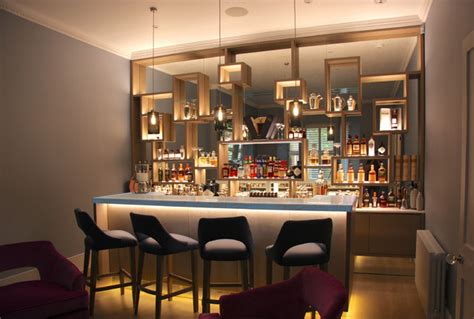 luxury bespoke bar  white onyx backlit worktop modern home bar london  smart fit