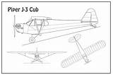 Cub Piper Airplane sketch template