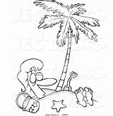 Palm Under Buried Coloring Vector Outlined Toonaday sketch template