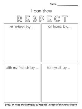 respect activity  worksheet respect activities counseling