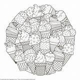 Mandala Coloring Ice Cream Pages Pattern Getcoloringpages Shape Circle Choose Board Kids sketch template