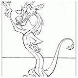 Coloring Mushu Mulan Pages Cricket Dragon sketch template