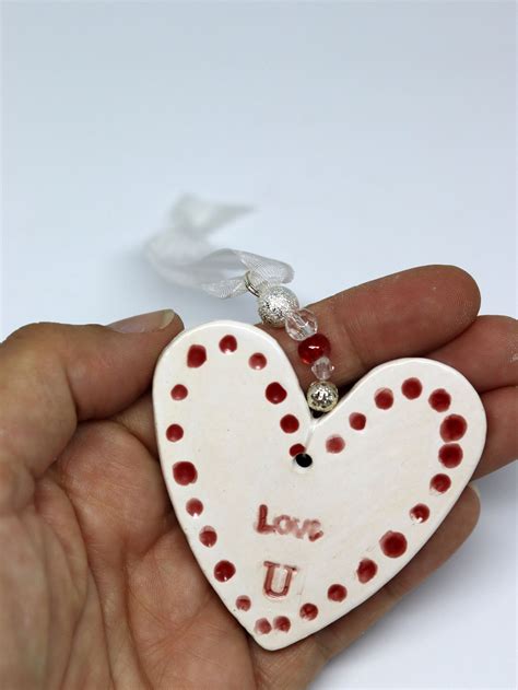 love  handmade pottery heart ceramic love heart  love etsy