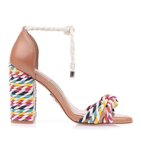 sandália salto alto cord color uza shoes sapatos femininos
