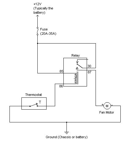 single electric fan relay wiring diagram