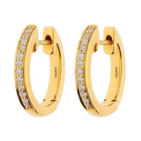 ct yellow gold diamond hinged hoop earrings buy