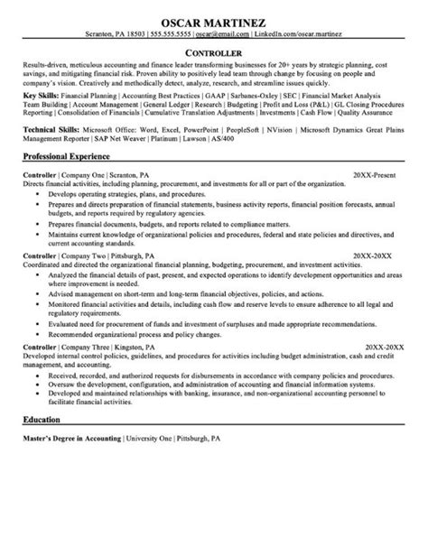 controller resume sample monstercom