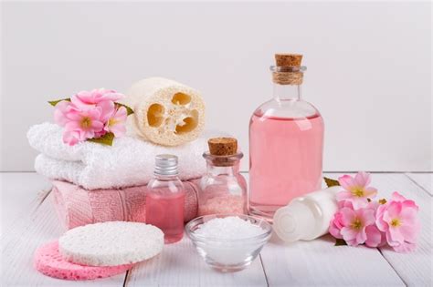 premium photo pink spa setting