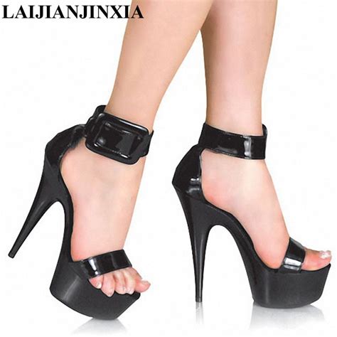 laijianjinxia brand plus size 46 peep toe zapatos mujer sandals 15cm