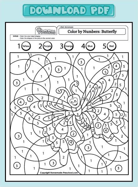 fun  interactive preschool worksheets color  numbers preschool