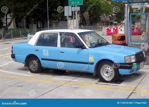 blue urban taxi cab  hong kong editorial image image  asia sign