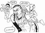 Coloring Durant Kevin Pages Westbrook Russell Getcolorings Printable sketch template