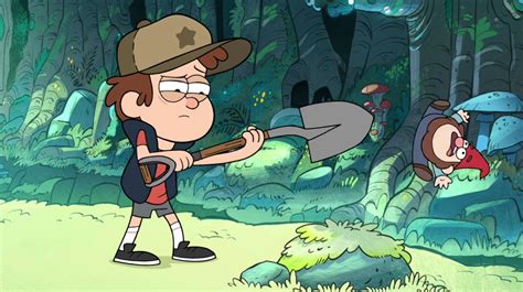 Image S1e1 Dipper Holding Shovel Moving Gnome Png