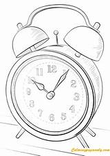 Clock Alarm Kids Pages Coloring sketch template