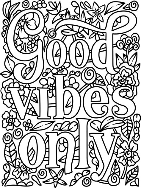 good vibes coloring pages coloring home