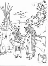 Coloring Pages Pow Wow Native Adult Template Americans sketch template