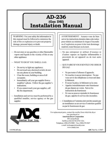 american dryer corp ad  installation manual manualzz