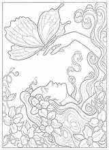 Coloring Pages Fairy Color Fairies Adults Dover Printable Books Paint Book Doverpublications Drawings sketch template