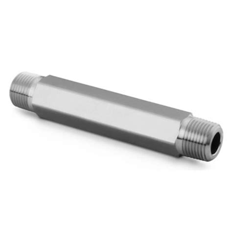 stainless steel pipe fitting hex long nipple 3 8 in male npt 4 in