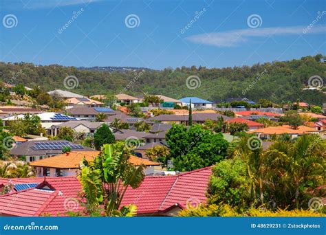 solar panels  homes stock image image  houses green