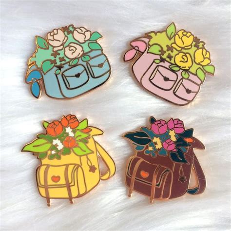 backpack bouquet enamel pins etsy enamel pin collection cute pins