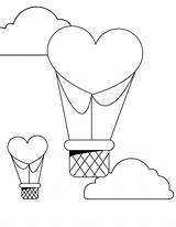 Air Hot Coloring Balloons Kids Pages Balloon Heart Shaped Visit Template Printables sketch template