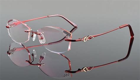 Vazrobe Rimless Glasses Frame Women Rhinestone Elegant Ladies Eyeglass