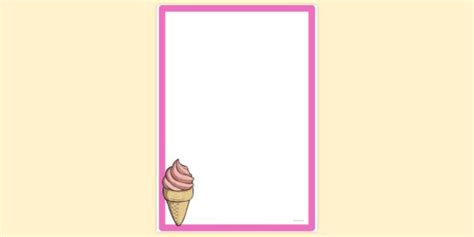 ice cream page border page borders twinkl
