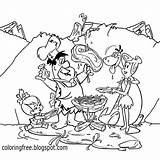 Flintstones Drawing Stone Coloring Age Pages Printable Bbq Kids Sketch Grill Simple Picnic Teenagers Good Cartoon Landscape Family Color Getdrawings sketch template