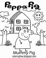 Peppa Playgroup Mummy Sketching sketch template