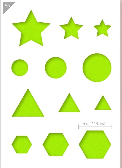 amazoncom qbix primary shapes stencil  size reusable kids
