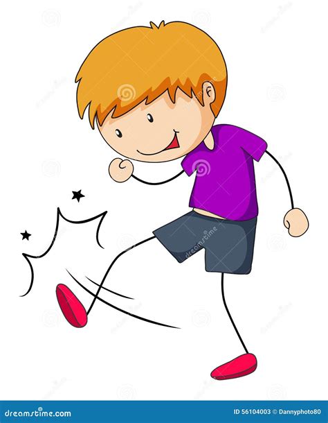 boy  kicking action cartoon vector cartoondealercom