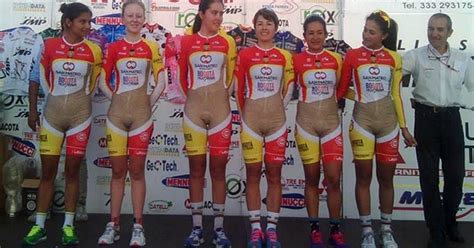 Flesh Colored Women S Cycling Uniforms Expose Oops