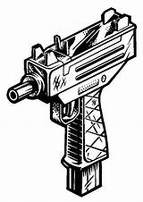 Glock Uzi Armas Ak47 Pistole Pistolen Nerf Ausmalbild Waffen Gangsta Clipartmag Abrir sketch template