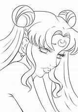 Lineart Sailor Moon Gizzy Pink Deviantart Line Drawings Pages Coloring Anime Sad Usagi sketch template