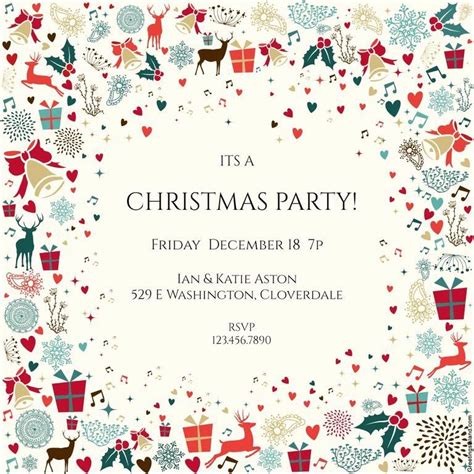 christmas party invitation template beautiful    printable