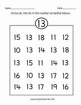 Preschool Tracing Thirteen Counting Trace Cleverlearner sketch template
