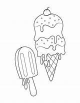 Ice Coloring Cream Pages Food Museprintables Printable sketch template