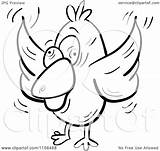 Bird Cartoon Crazy Clipart Outlined Coloring Vector Cory Thoman Regarding Notes sketch template