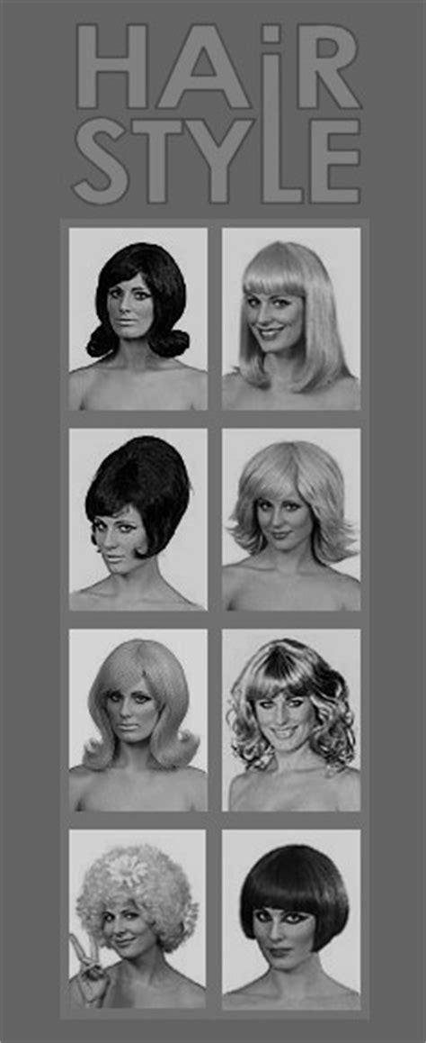 hairstyle years 60 s 70 s girls and women vintage fashion