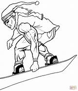 Coloring Snowboarder Snowboarding Pages Sport Muscular Super Winter Snow Kids sketch template