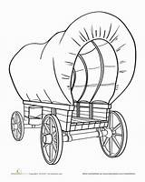 Wagon Covered Color Pioneer Westward Expansion Education Western Worksheet Worksheets Coloring Kids Pages Draw Pioneers Printable Drawing Colouring Crafts Prairie sketch template