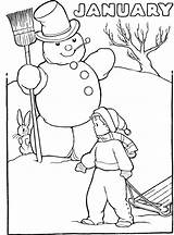 Coloring January Pages Winter Printable Kids Color Sheets Book Holiday Clothing Colouring Print Printables Year Preschoolers Months Worksheets Gif Preschool sketch template