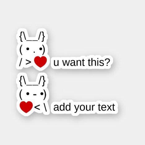 bunny    customizable ascii text art sticker zazzle