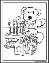 Birthday Coloring Pages Cake Happy Bear Teddy Fifth Party Printable Candles Card Colorwithfuzzy Pdf Theme sketch template