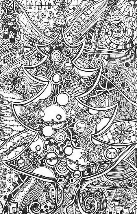 wildly modern christmas tree adult coloring page coloring pages