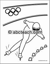 Coloring Skating Olympics Winter Speed Abcteach Sport Olympic sketch template