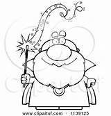 Wand Magic Wizard Bald Holding Cartoon Clipart Coloring Thoman Cory Vector Outlined Illustration Royalty Getdrawings Getcolorings sketch template