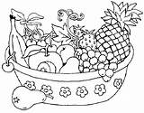Coloring Fruit Pages Veggie Fruits Veggies Getcolorings Color sketch template
