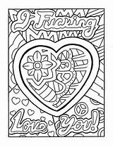 Coloring Pages Adult Swear Word Printable Book Print Words Hearts Pack Colouring Color Visit Stress Books Quotes Away Cussing Printables sketch template